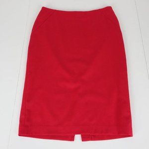 Talbots Italian Flannel Red Pencil Skirt